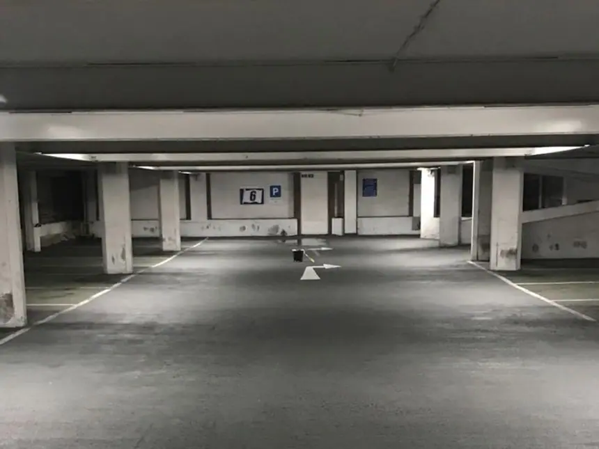 A newly surfaced car park area