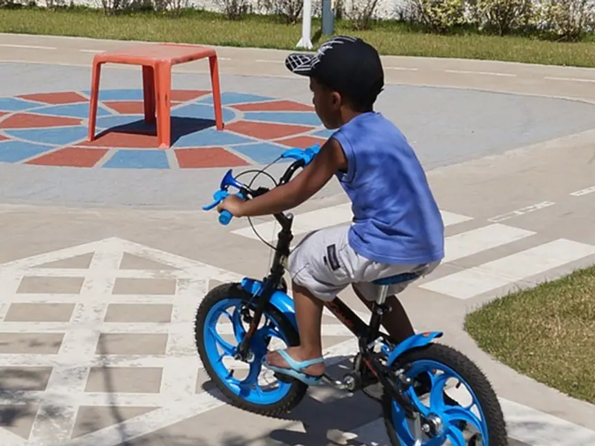 A resurfaced playground with a coloured finish