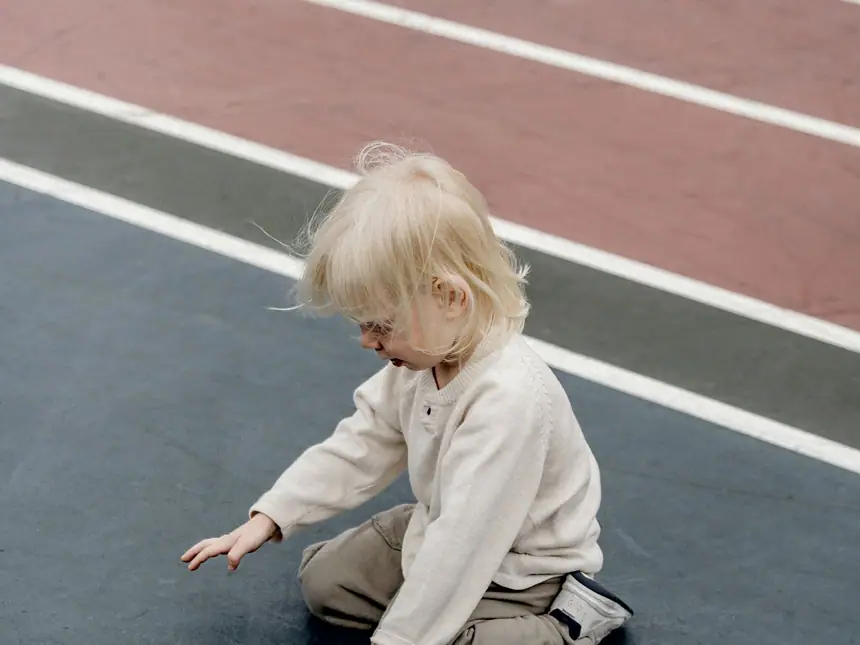 A childrens play surface in a safety finish