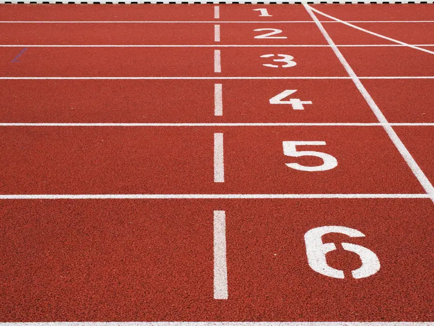 Sports court markings on a hard play area