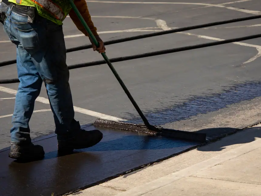 Sealant applied up to a painted line